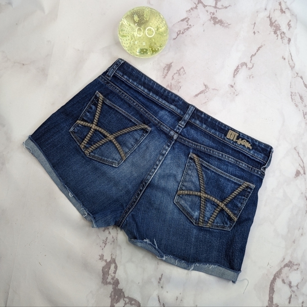 Kut From The Kloth Shorts Womens 6 Denim Mid Rise Jean Dark Wash Cuffed 2 Inch - Picture 5 of 14